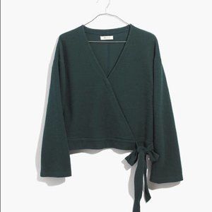 Madewell Texture & Thread Wrap Top in Smoky Spruce